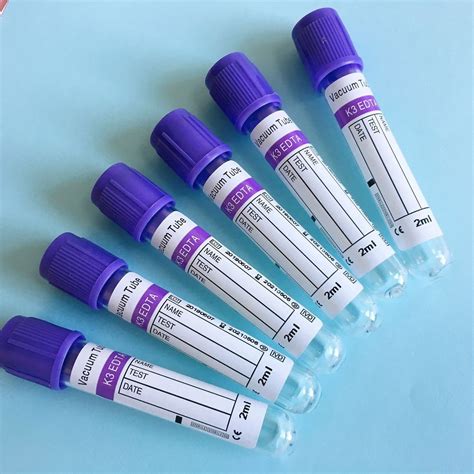 Anticoagulant Purple Cap Edta K K Lab Pet Glass Materials Sterile