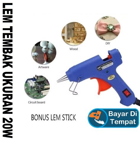 W On Off Alat Lem Tembak Alat Perekat Serbaguna Pistol Panas Watt Hot Melt Glue Gun