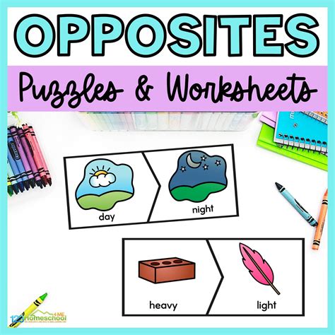FREE Opposites Worksheets and Activity for Preschool and Kindergarten