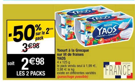 Promo Yaourt à La Grecque Sur Lit De Fraises Yaos chez Cora iCatalogue fr