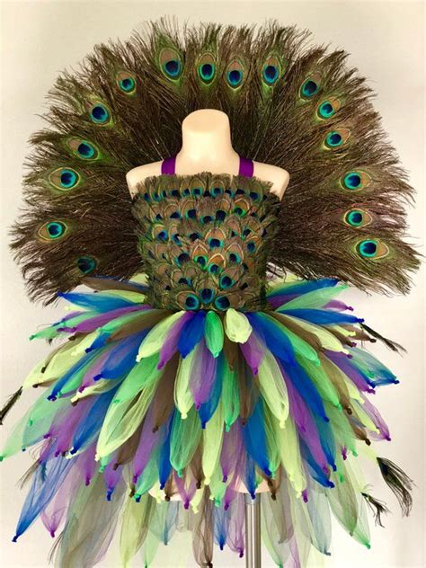 Peacock Tutu Costume Mardi Gras Pageant Dress Bird Costume Etsy