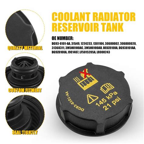 Engine Coolant Radiator Reservoir Tank Cap Single Custom For Ford Edge