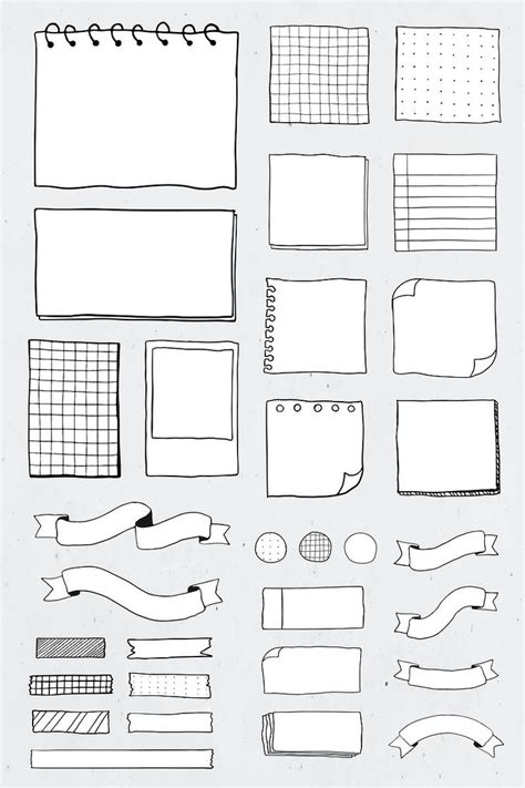 Download premium vector of Blank reminder paper notes vector set 2100821 | Bullet journal ideas ...