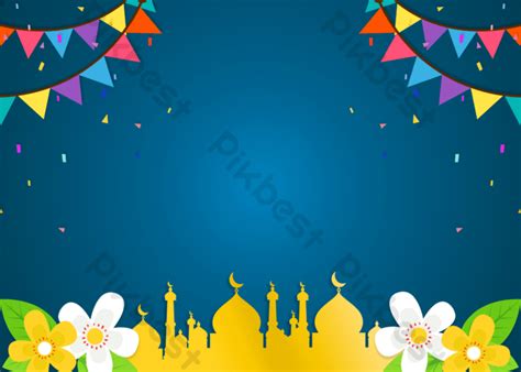 Idul Fitri Background Hari Raya 2021 Colorful Flag With Floral Oceana