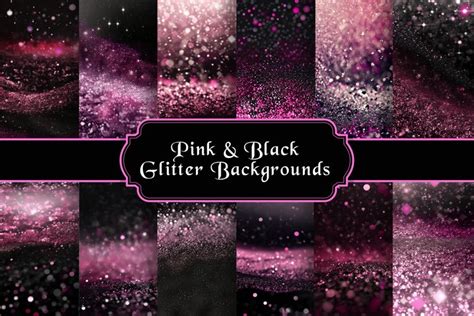 Pink & Black Glitter Backgrounds