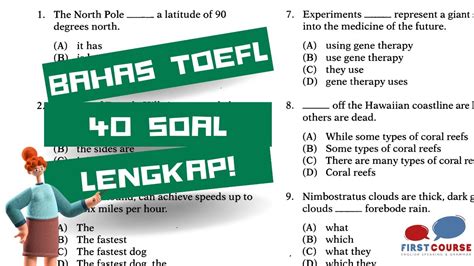 Pembahasan Soal Toefl Itp Structure And Written Expression Youtube