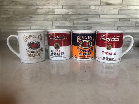 Campbell Soup Mugs 125th Anniversary Soup Collection Set Of 4 Etsy