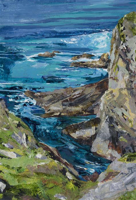 Irish Seascape Painting Original Artwork Rock Painting Seascape Wall