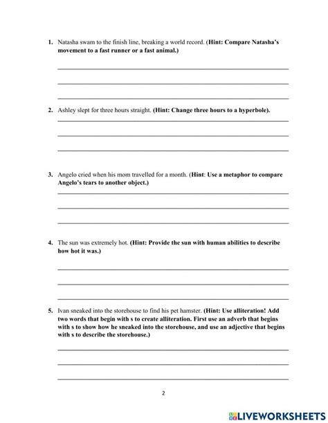 Literal And Figurative Language Worksheet Online Exercise For Live