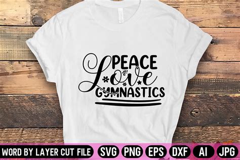 Peace Love Gymnastics Svg Design Graphic By Fancy Svg Creative Fabrica