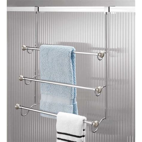 Idesign® York 3 Tier Over The Door Towel Rack In Brushed Stainless Steel Bed Bath And Beyond