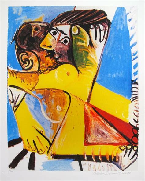 Pablo Picasso Estate Signed Giclee Embrace To Kiss Pablo Picasso