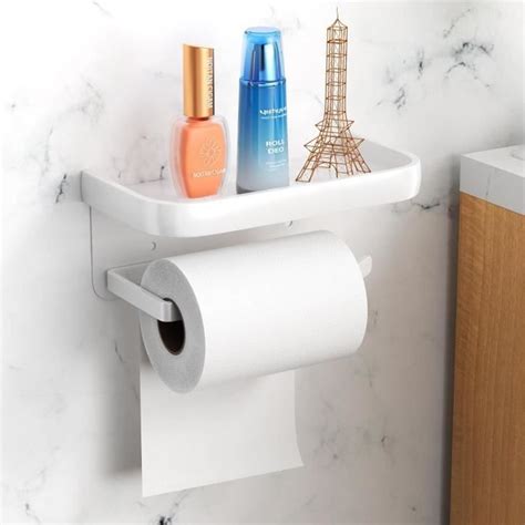 Mesybveo Porte Papier Toilette Sans Per Age En Alm Porte Rouleau Avec