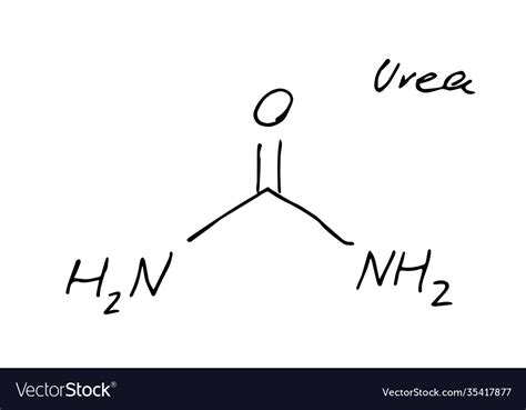 Urea Chemistry Molecule Formula Hand Drawn Vector Image