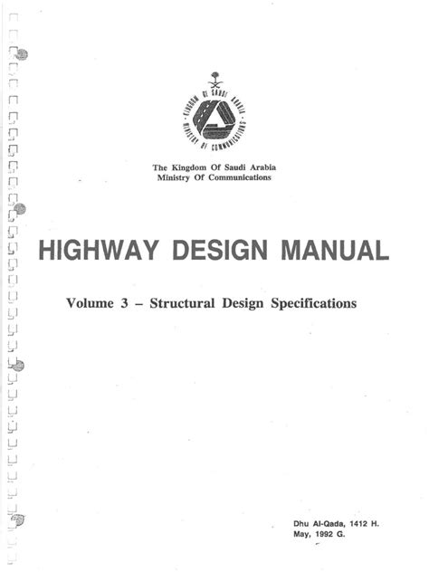 Highway Design Manual Volume 3 Structural Design Specfication | PDF