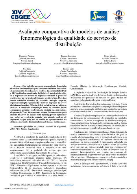 Pdf Avalia O Comparativa De Modelos De An Lise Fenomenol Gica Da