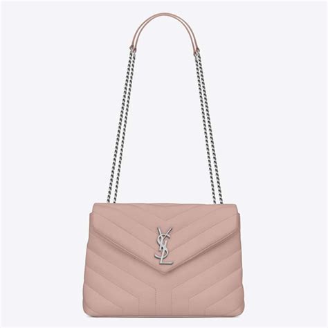 Saint Laurent Ysl Women Loulou Small Matelasse Y Leather Pink