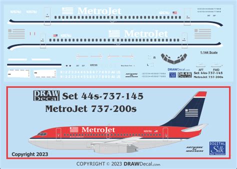 Metrojet 737 200s Draw Decal