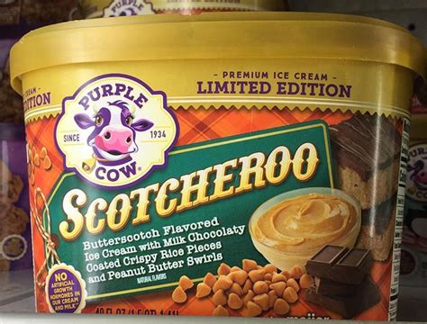 Purple Cow Scotcheroo Ice Cream - butterscotch flavored ice cream with ...