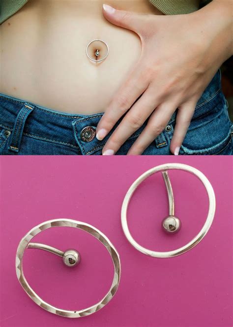 Top Down Circle Belly Button Ring Etsy Bellybutton Piercings Unique Body Piercings Belly