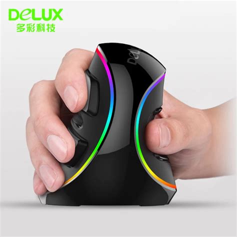 Delux M618 Plus Computer RGB Wired Vertical Mouse Ergonomic USB 4000