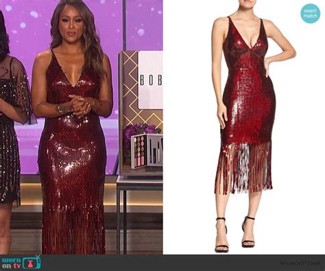 Wornontv Eves Red Sequin Embellished Fringe Dress On The Talk Eve Clothes And Wardrobe From Tv