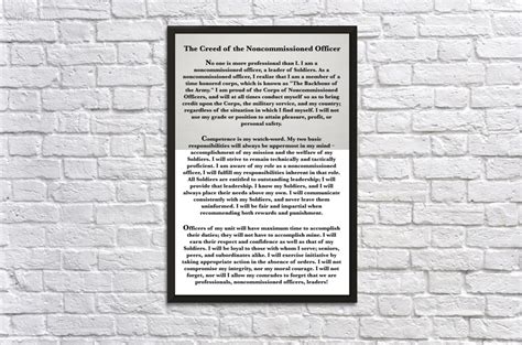 The Nco Creed By Armyfacts Com Wall Art