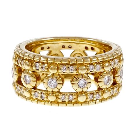 Judith Ripka Diamond Gold Eternity Ring For Sale at 1stdibs