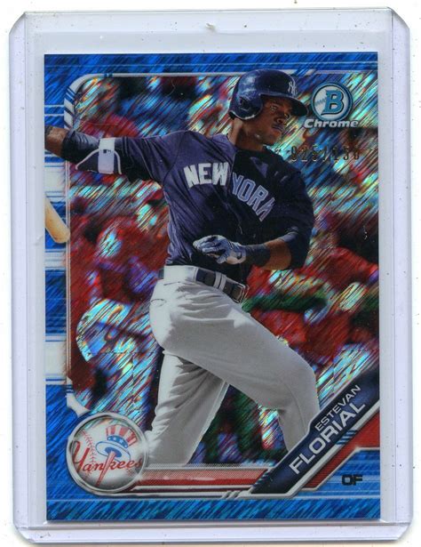 Bowman Chrome Bcp Estevan Florial Blue Shimmer Refractor Rc