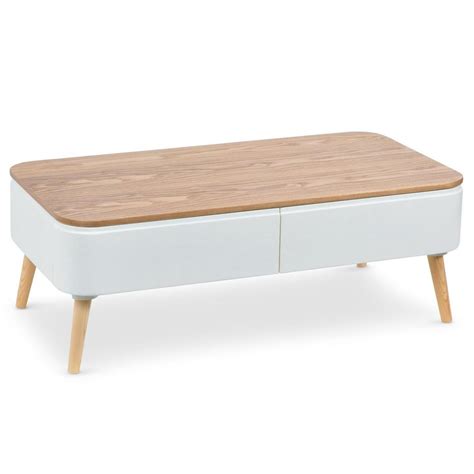 Table Basse Scandinave Bois Blanc Achumawi Suisses