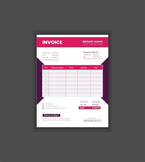 Premium Vector Invoice Design Template For Your Business