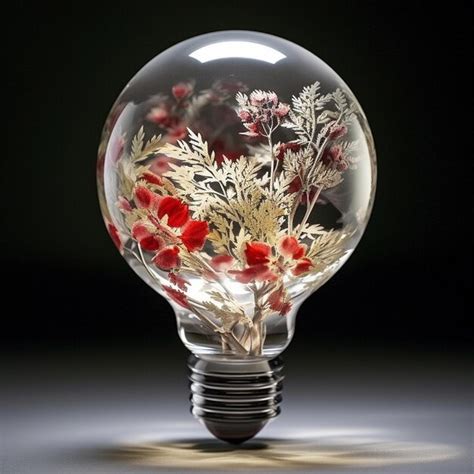 Premium Photo There Is A Light Bulb With A Plant Inside Of It Ai