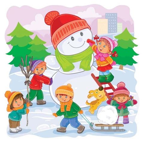 зимняя сюжетная картинка для детей | Letters for kids, Art for kids ...