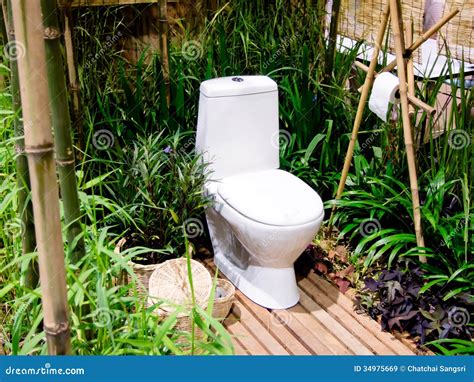 Outdoor Toilet Stilt House Mabul Island Borneo Stock Photo