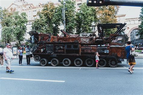 Kyiv Ucrania De Agosto De Desfile De Equipo Militar