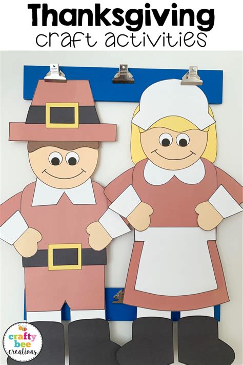 Pilgrim Girl And Boy Crafts Fun Crafts For Kids Crafts For Boys