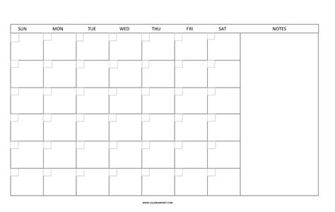 20+ Free Printable Blank Calendar Templates (Undated)