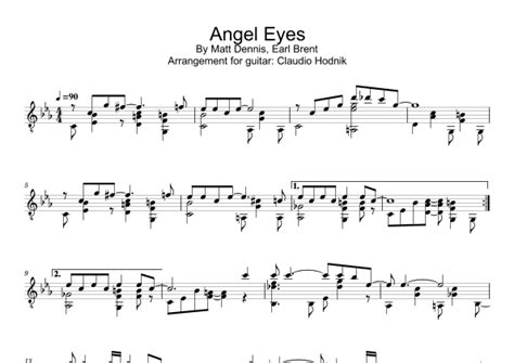 Angel Eyes Arr Claudio Hodnik Sheet Music Earl Brent Solo Guitar