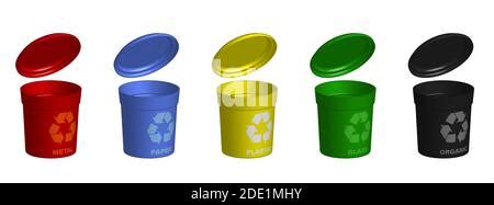 Garbage Sorting And Recycling Rubbish Bin For Paper Glass Plastic