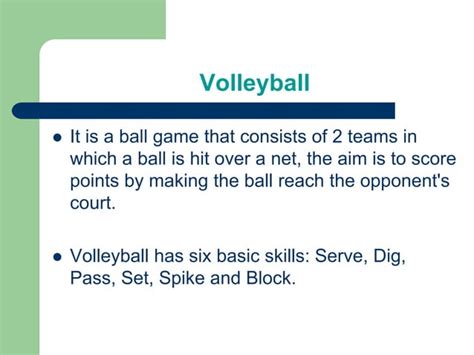 Basic Volleyball Skills Ppt