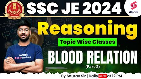 SSC JE 2024 Reasoning Classes Blood Relation 2 Reasoning For SSC JE