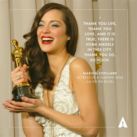 Marion Cotillard Accepting The Best Actress Oscar For Her Performance