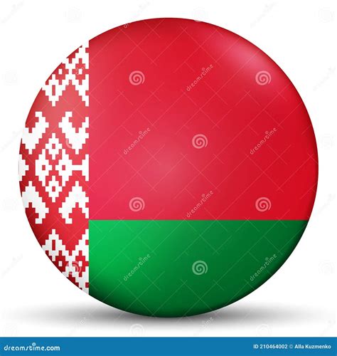 Стеклянный легкий мяч с флагом Беларуси. Круглый значок шаблона сферы ...