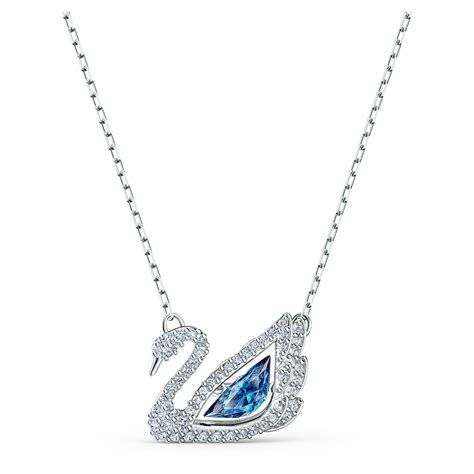 Collar Dancing Swan Cisne Azul Ba O De Rodio Swarovski