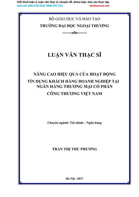 NÂNG CAO HIỆU QUẢ CỦA HOẠT ĐỘNG TÍN DỤNG KHÁCH HÀNG DOANH NGHIỆP TẠI