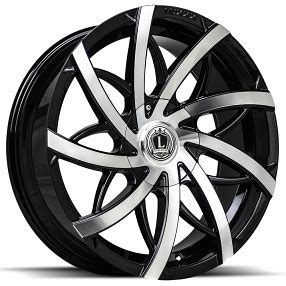 Luxxx Alloys Wheels Lux V Gloss Black Machined Rims Lux