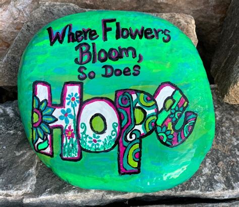 Where Flowers Bloom So Does HOPE Inspirational Hand Painted Etsy