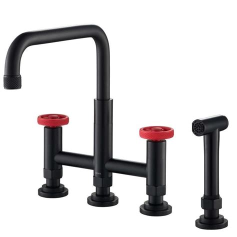 Industrial Bridge Kitchen Faucet with Side Sprayer | Kraus USA