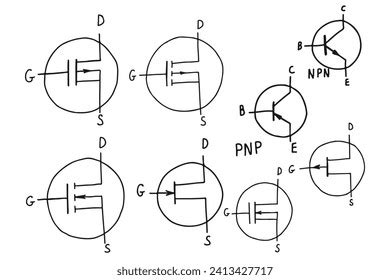 Pnp Transistor Schematic Symbol Vector Illustration Stock Vector