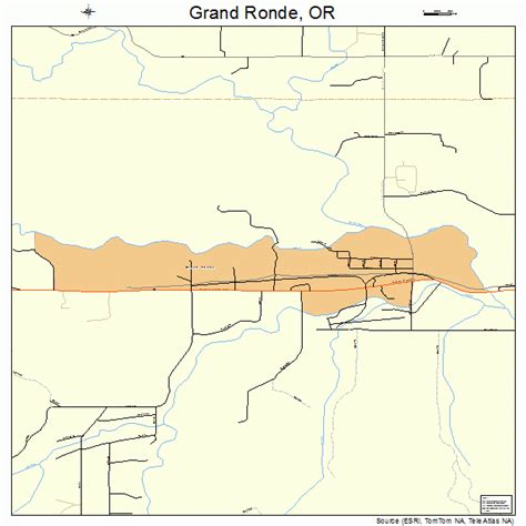 Grand Ronde Oregon Street Map 4130300